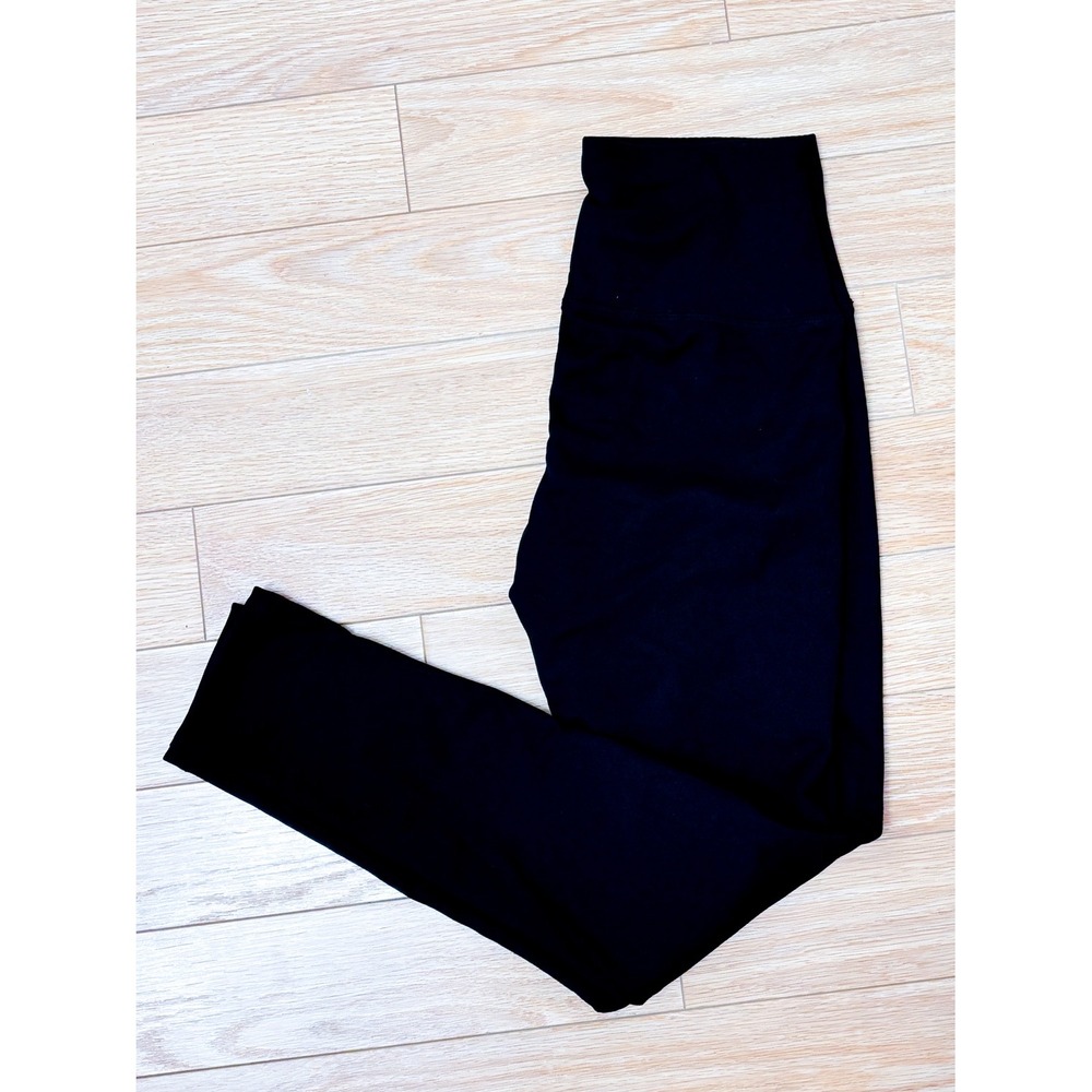 Black High Rise Fleece Lined Leggings Thermal Stretch Winter Small/Medium
